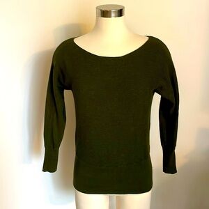 Green off the shoulder sweater